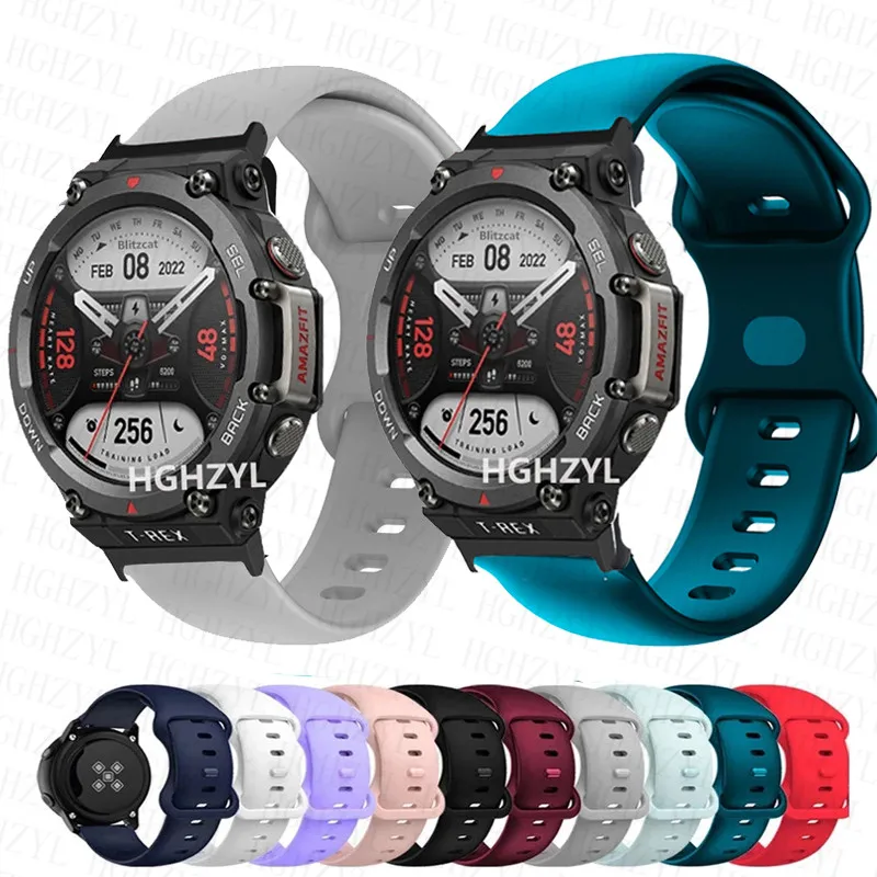 Amazfit Watch Band For T-Rex Pro 2 Silicone Soft Wrist Strap Replacement Bracelet For Huami Amazfit Trex Sport Strap Correa smile