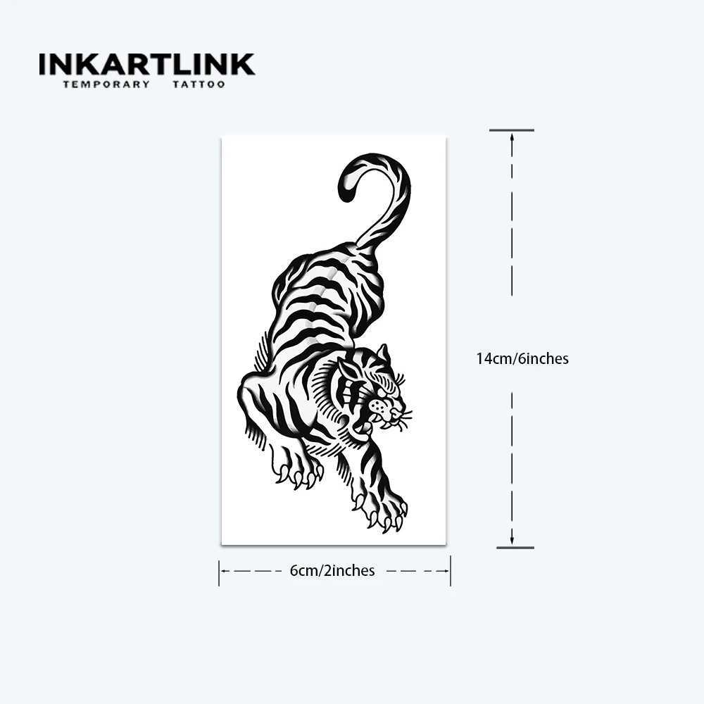 Tiger temporary tattoo lasting for 15 days new technology waterproof semi permanent sticker W241109