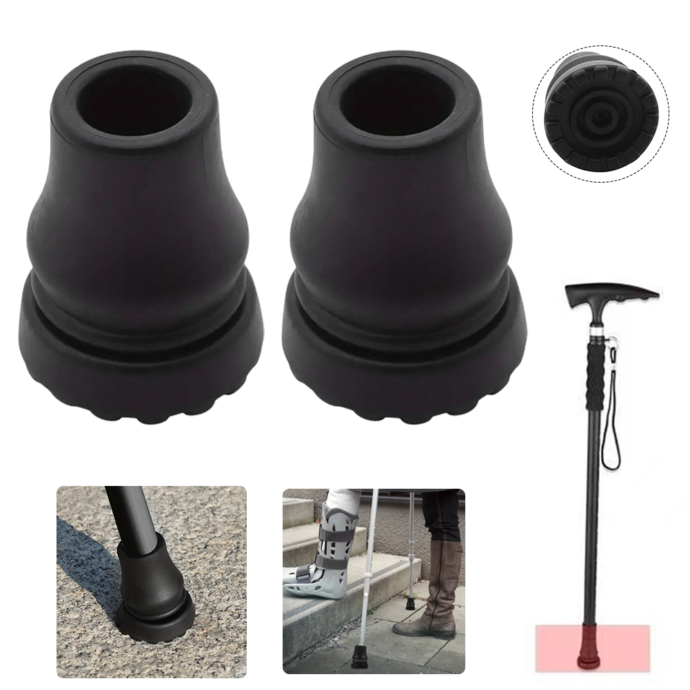 Bottom Walking 2Pcs Stick Pads 16/20/22mm Cane Tip Replacement Non-Slip Walking Pole Tips Replacement Cane Crutch Accessories smile