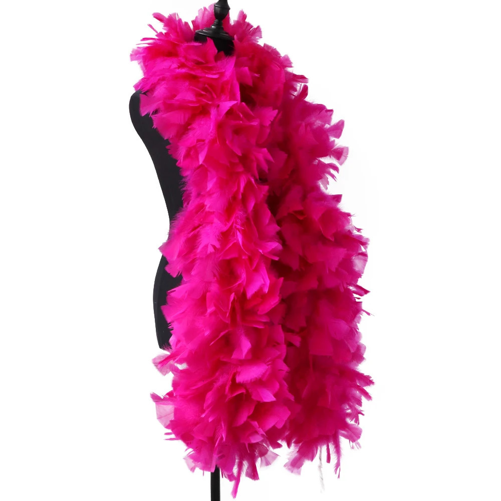 Beautiful Rose Fluffy Boa Natural Turkiye Feather Boa 2m Carnival Stage Clothing Sewing Accessories 200g Custom 241108