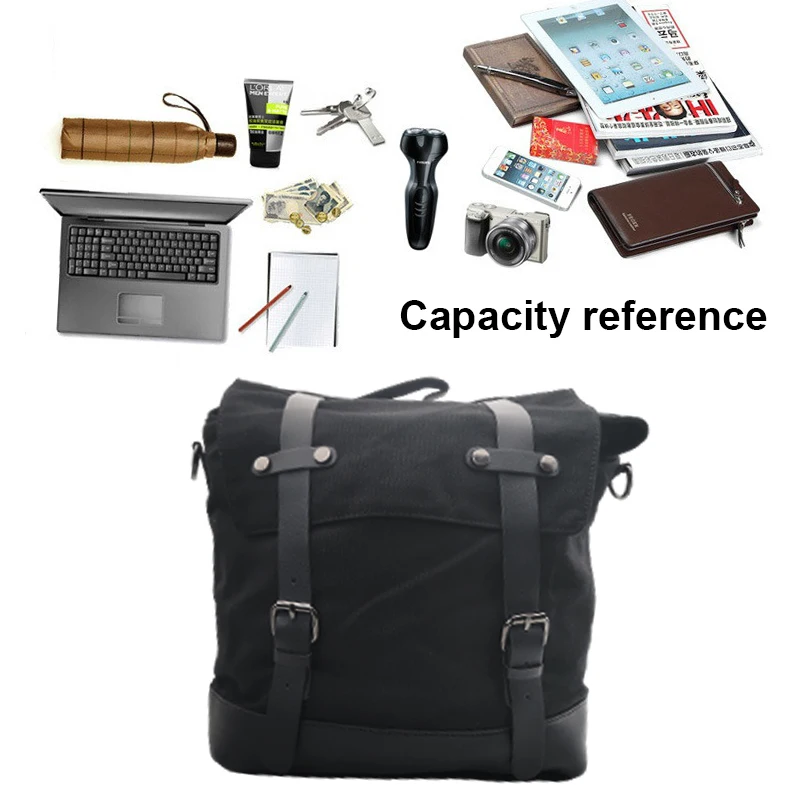 Retro Motorcycle Saddle Bag Waterproof Motorbike Side Bag Large Capacity Saddlebags Canva Motorcycle Backpack Vintage