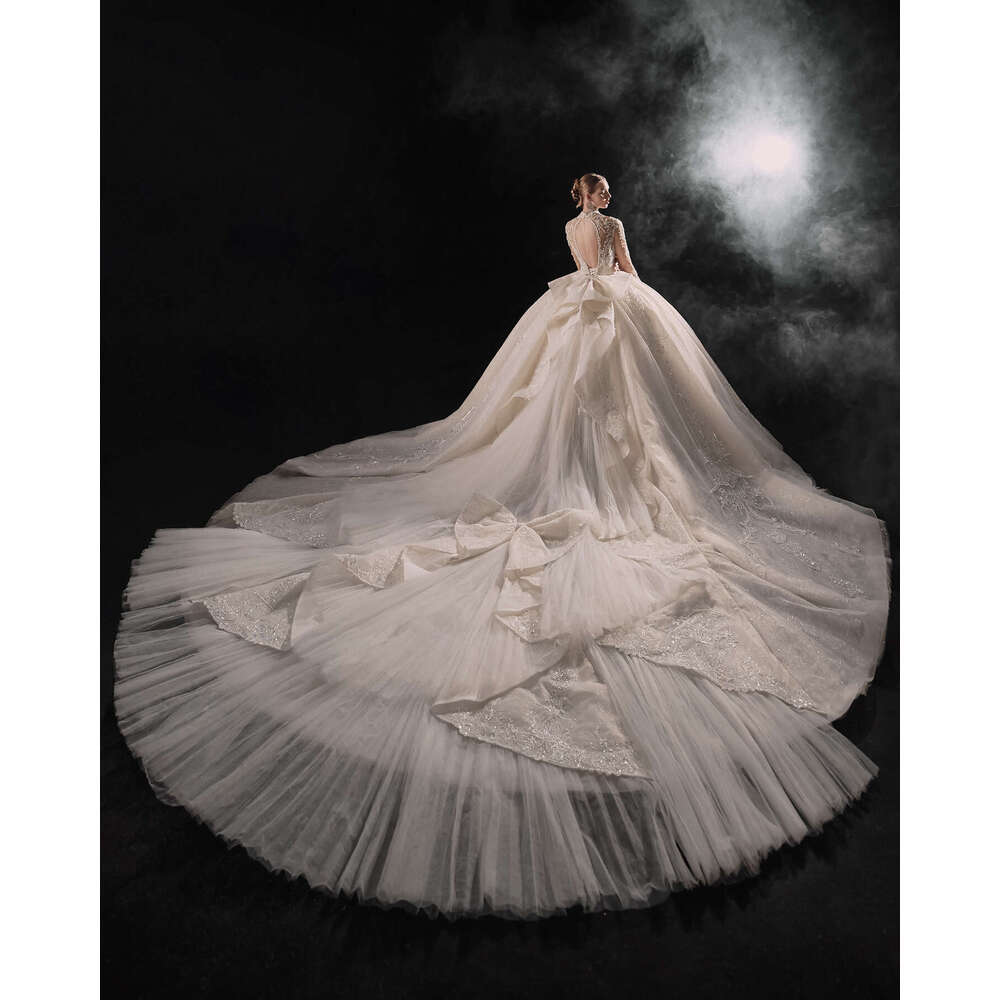Said Sharon Saudi Arabia Long Sleeves Dubai Wedding Dress For Women Beaded Ball Gown Pricess Bride Dresses H-004 Es 6660311