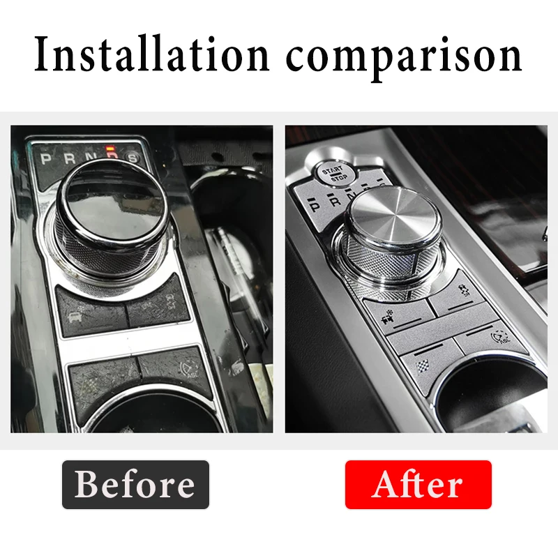 Jaguar For Car Styling XF XJ 2010-2019 Auto Central Control Gear Shift Panel Buttons Covers Stickers ddmysmile Trim Interior Accessories Smile