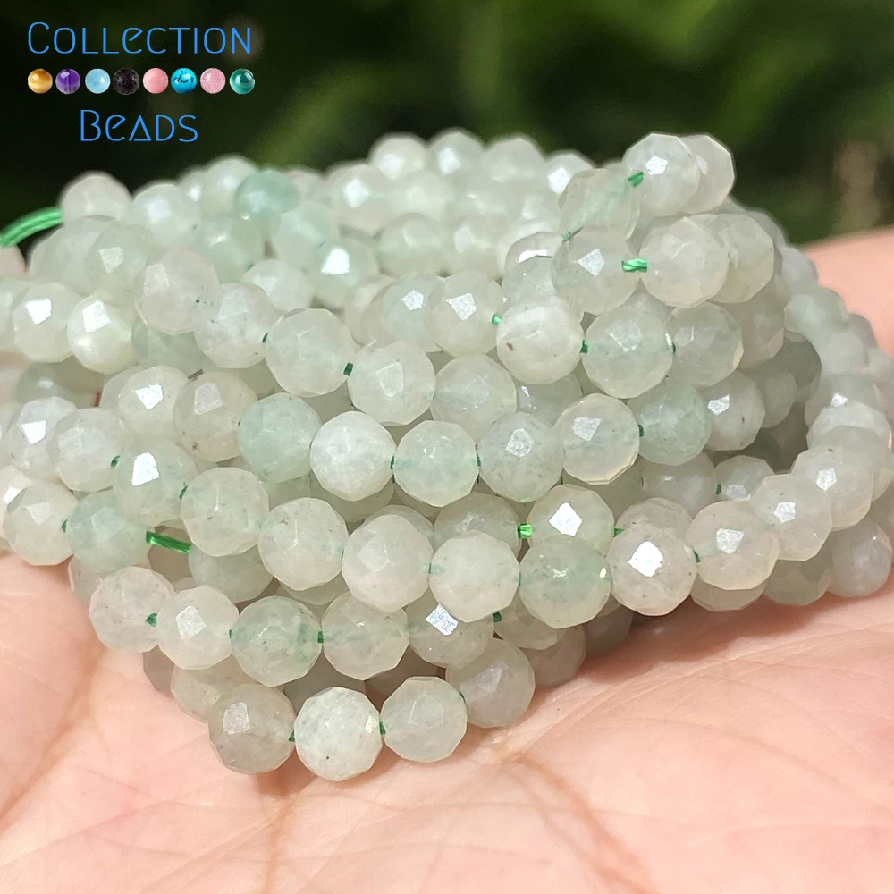 Natural Stone Beads 2 3 4mm Faceted Aquamarine Turquoises Aventurine Jades Beads For Jewelry Making DIY Bracelet Necklace 15''