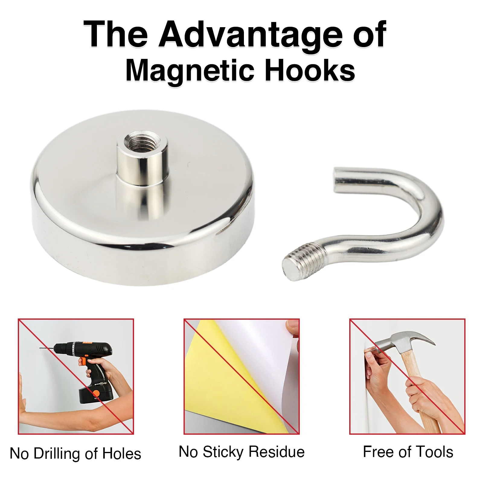10-42mmPowerful Magnet Hook Super Powerful Neodymium Magnet Strong Magnetic Iman Magneat Fishing hook Magnetti Ima N52Neomidium