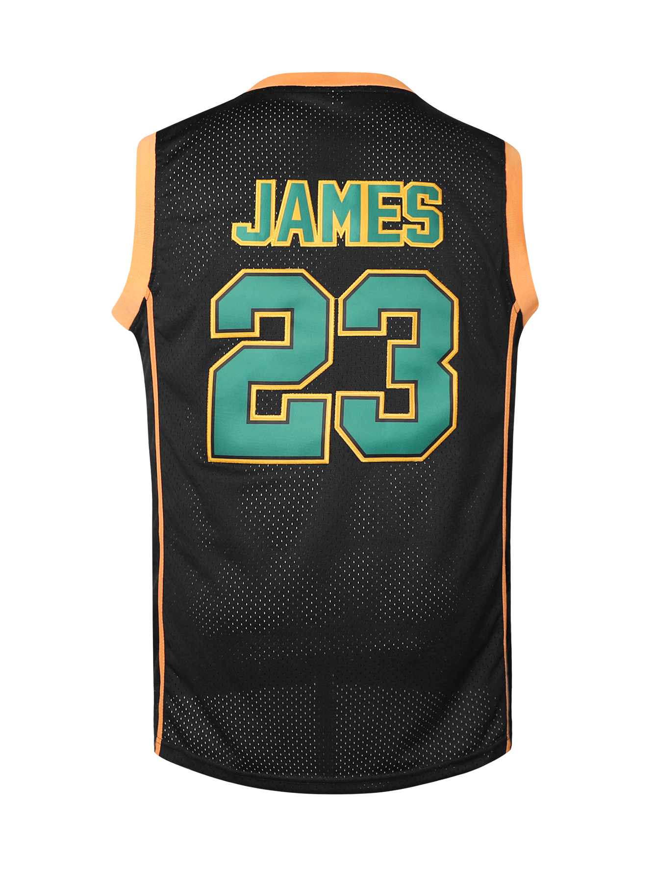 Men's 23 JAMES Sleeveless Crew Neck Polyester Basketball Jersey for Training & Outdoor Activities - Embroidered Letters and Numbers, Slight Stret