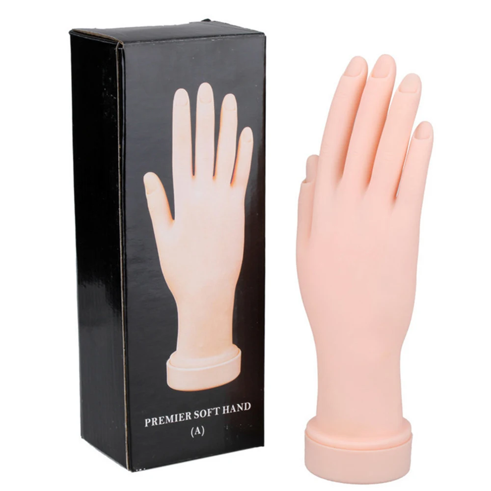 1 Pc Practice Nail Art Hand Flexible Silicone Left Hand Soft Training Display Model Hands DIY Manicure Tool For training