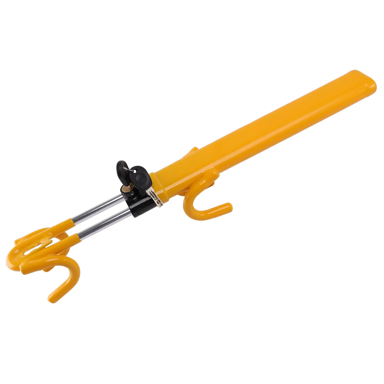 Double Locks ALLREY Hook Heavy Duty Double Anti Theft Adjustable Length Car Lock Steering Wheel Lock Safety Tool Accessory smile