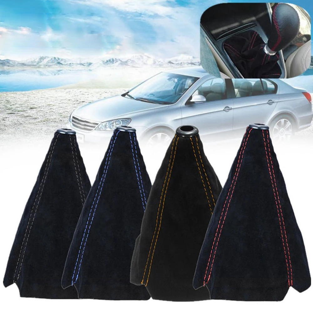 Suede Leather Car Gear Shift Collars Universal Auto Car 2025 new Manual Stick Shifter Knob Gear Shift Boot Cover Gaiter Accessories