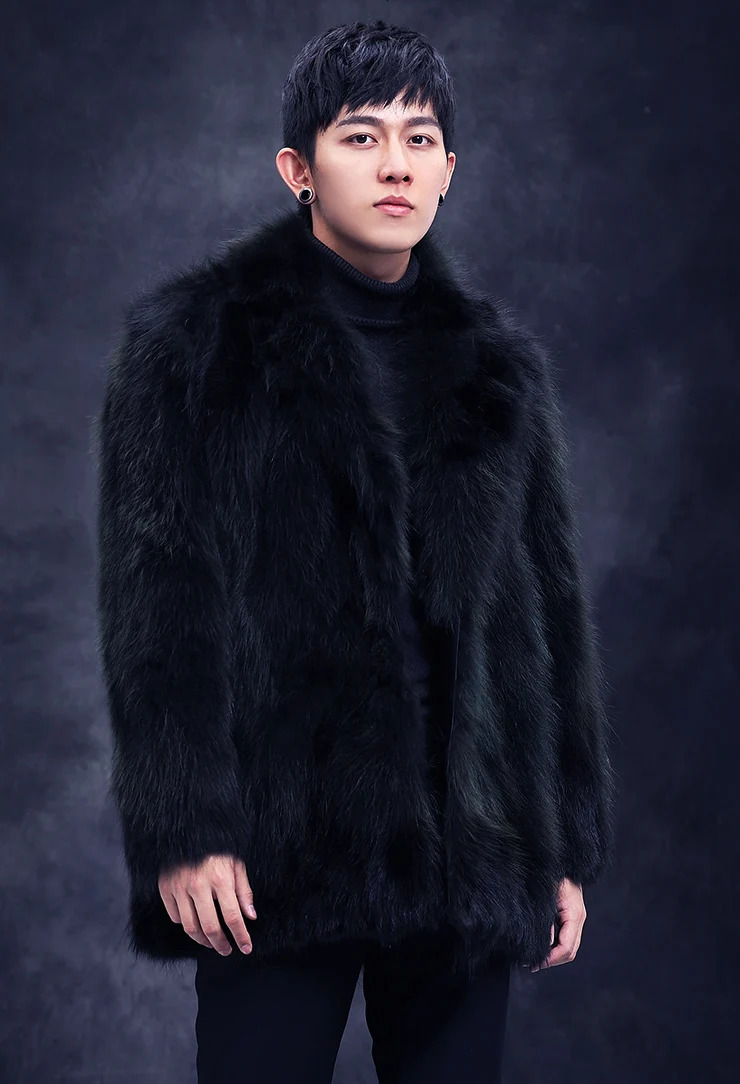 genuine genunie natural mens raccoon fur coat mens fashionable and warm winter jacket customizable in any size 241108
