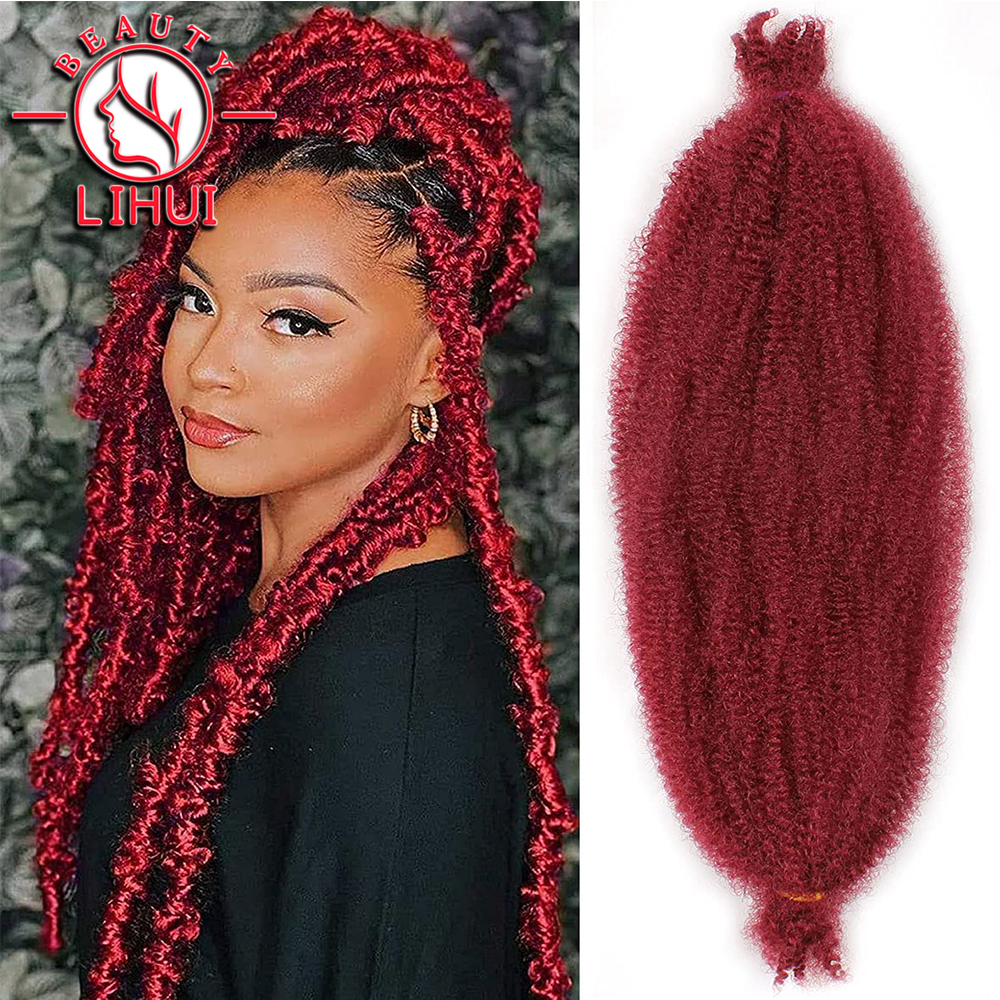 long Marely Braids Fluffy Afro Kinky Curl Twist 2025 Crochet Braid Hair Yaki Curl Crochet Synthetic Braiding new Hair 28inch Lihui