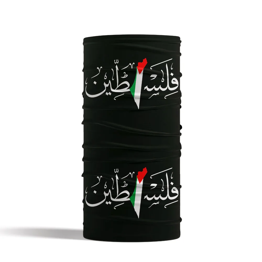 Arabic 2025 Palestine Letter Palestinian Flag Map Bandana Neck Warmer Gaiter for Cycling Hiking Men new Women Headwrap Scarf Balaclava