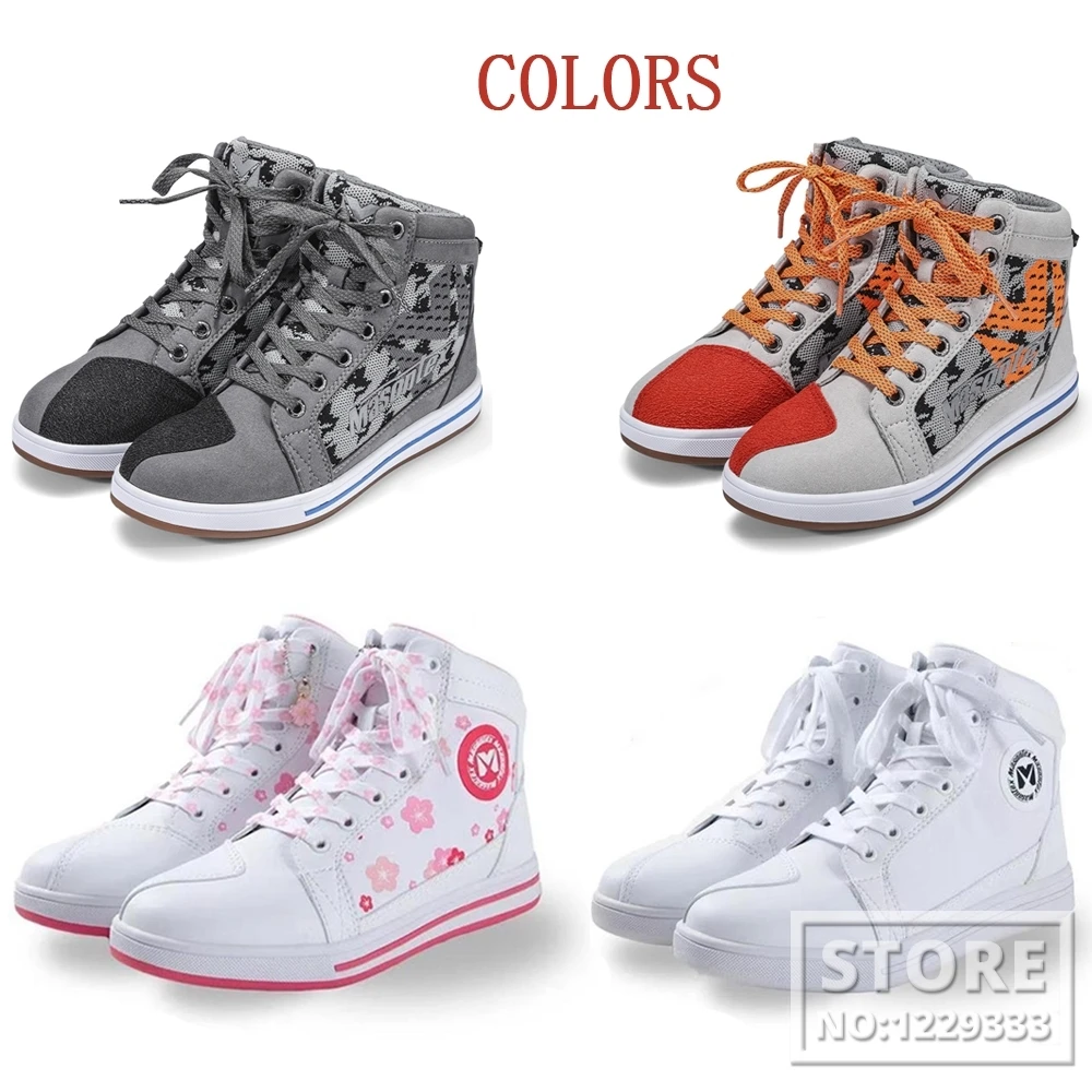 Boots Women Breathable Motorcycle ddmysmile Motorcycle Shoes Casual Botas Moto Motorbike Boots Reflective Shoe Laces Street Racing Boots Smile