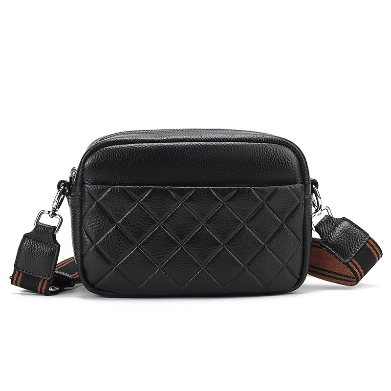 2024 new genuine leather top layer cowhide crossbody women's single shoulder small square bag free shipping
