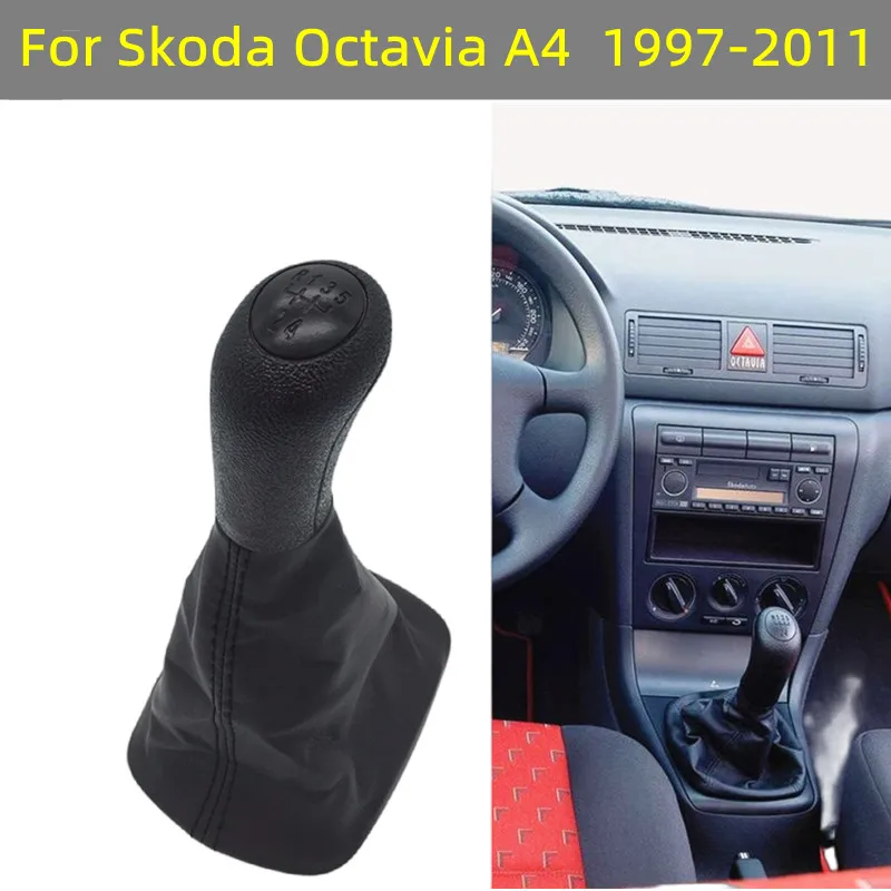 Stick Gear 5 Speed Shift ddmysmile Knob Gaitor Boot Cover Case For Skoda Octavia A4 1997 1998 1999 2000 2001 2002 2003 2004 2005 2006-2011 Smile