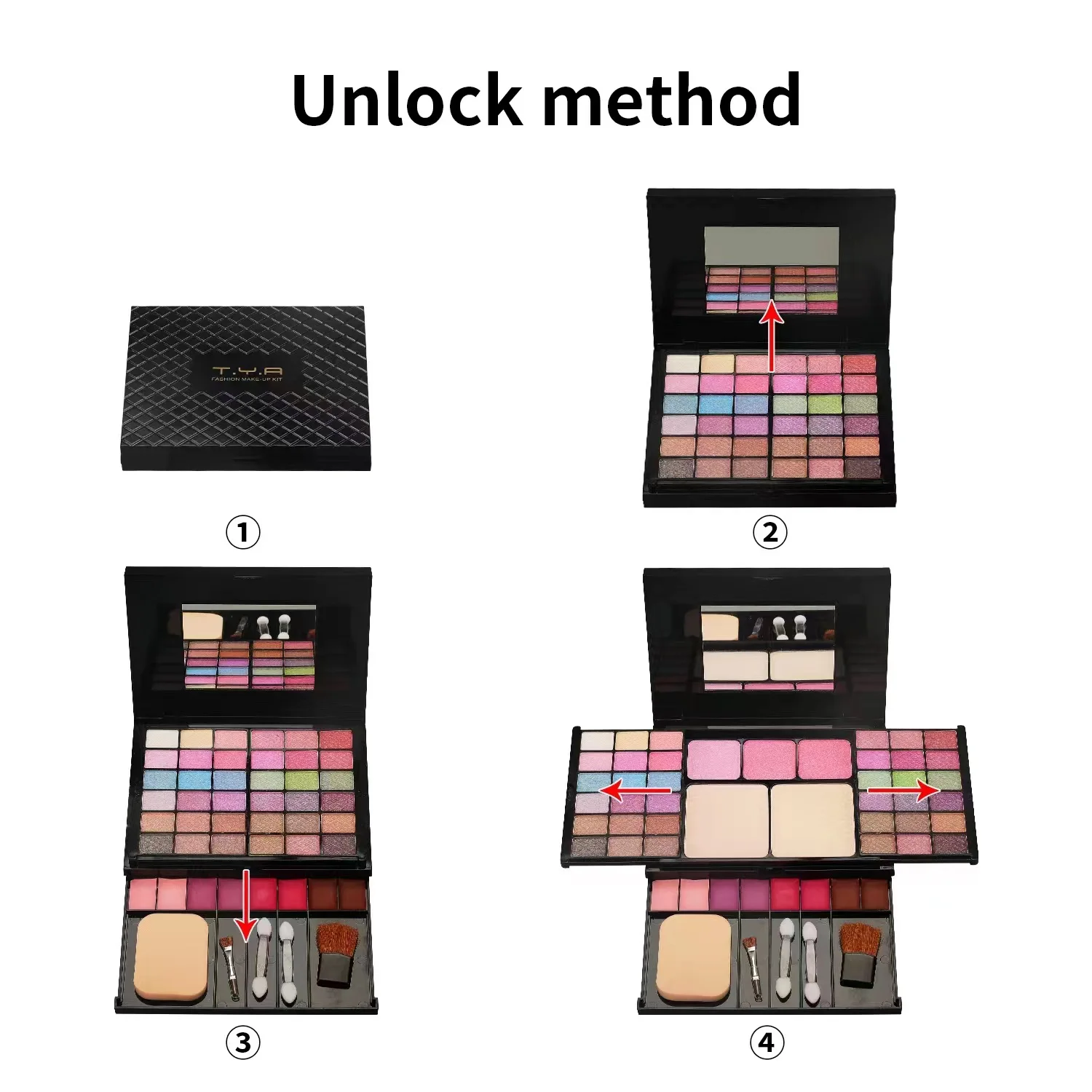 Set Makeup for Gift Women Full Kit All in One Make up Eyebrow Powder Lipstick Lip Gloss Brush Shimmer Glitter Eyeshadow Palette smile