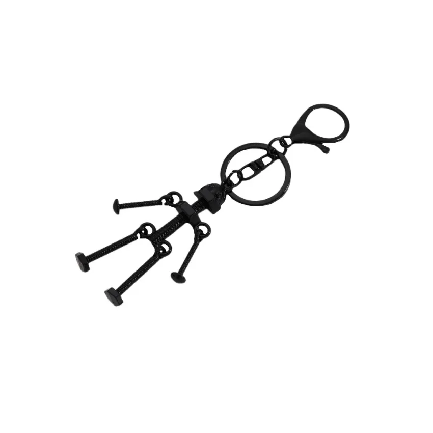 Screw Color Creative Black Robot Pendant Keychain Creative Car ddmysmile Key Ring Bag Ornament Accessories Gifts For Men Boys Smile