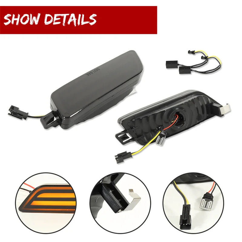 Smoked Lens Amber / White LED Front Bumper Side Marker Turn Signal Lights Parking Lights For Porsche Macan (Type 95B) 2014-2024