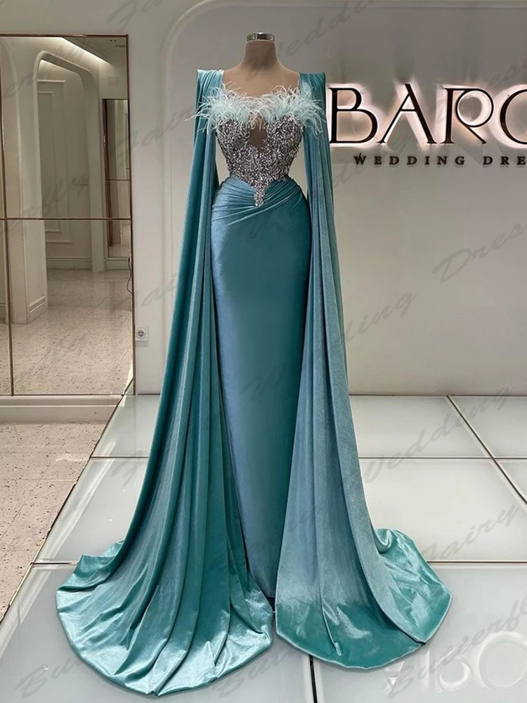 Elegant Party Evening Dresses 2025 For new Women Simple Satin Gorgeous Exquisite Beading Sexy Off Shoulder Long Sleeves Prom Gowns 2024
