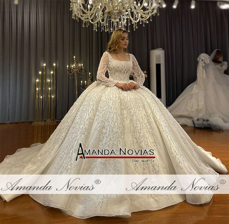 Customized NS Long Sleeve Beaded Wedding Dress 6660311