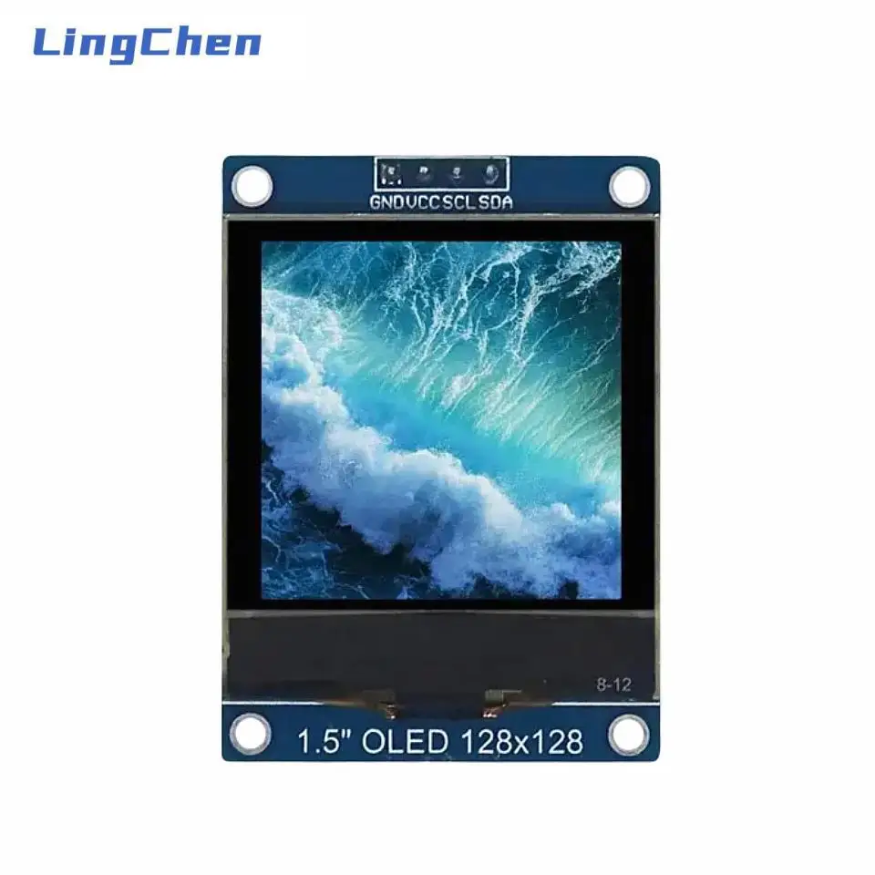 1.5 inch 4PIN OLED module Display Screen SH1107 Drive IC 128*128 IIC I2C Interface for 51 STM32 P22101 P22102