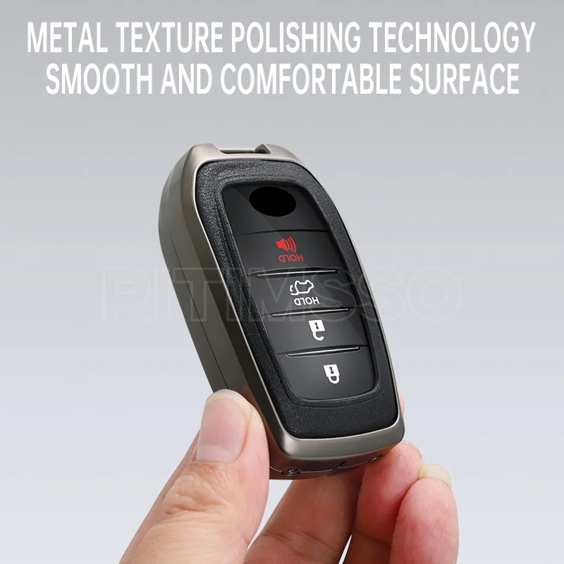 Alloy Car Zinc +Tpu Key Case Cover Shell For Toyota 86 Alphard VELLFIRE PREVIA Rav4 Hilux Fortuner Land Cruiser Innova ddmysmile Camry Smile +