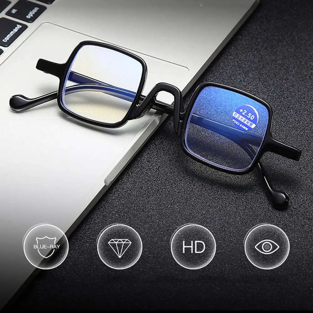 Printed Flower Vintage Square Anti Blue Light Reading Glasses Men Women Retro Presbyopic Computer Eyeglasses Hyperopia Eyewear smile