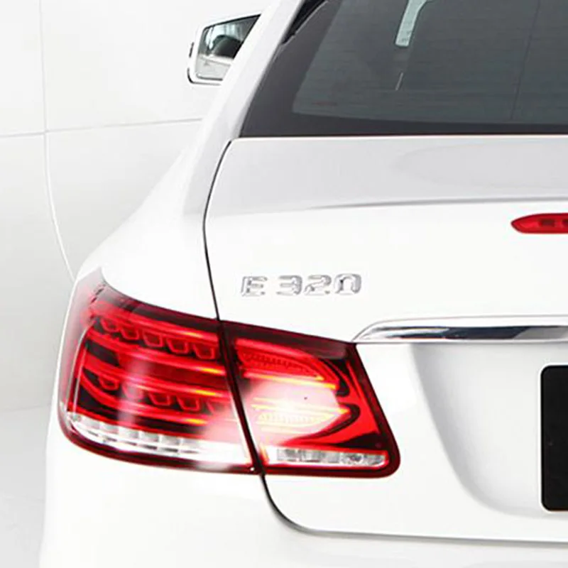 3D ABS Chrome Letters Car Sticker Rear Trunk Badge E320 E220 Emblem Logo For Mercedes E220 E320 W213 W212 Car Accessories