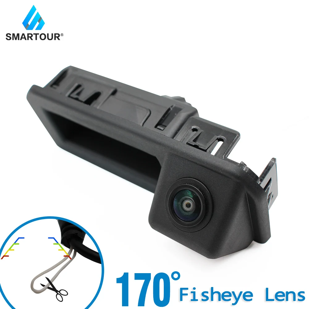 Rear View Car Smartour Reverse Backup Trunk Handle AHD 180 Degree ddmysmile Camera For Audi Q2 Q5 A5 For VW Skoda Kodiaq Cayenne 2017 2018 Smile
