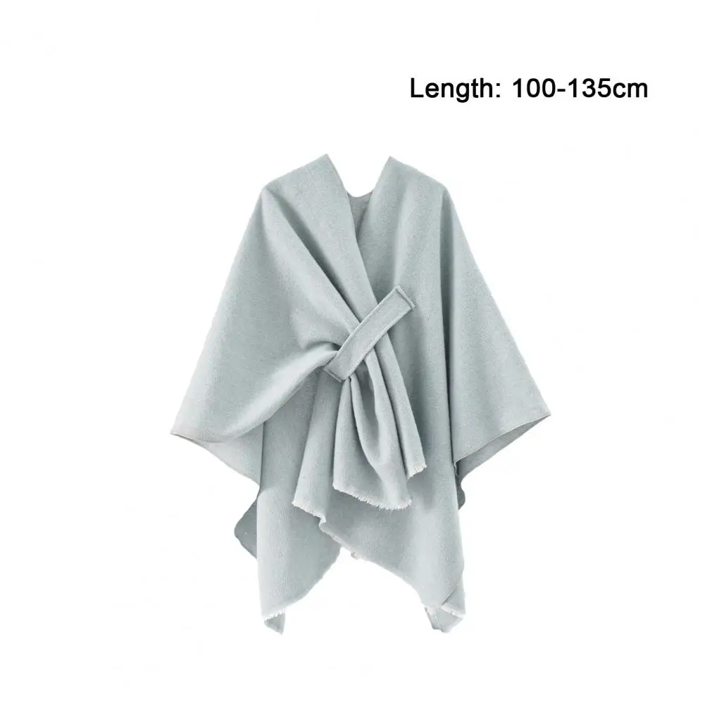 Cozy Scarf Neck Women Women's Fall Winter Shawl Thick Warm Retro Cardigan Windproof Cape Cold-proof Poncho for Shoulder 's smile 's  