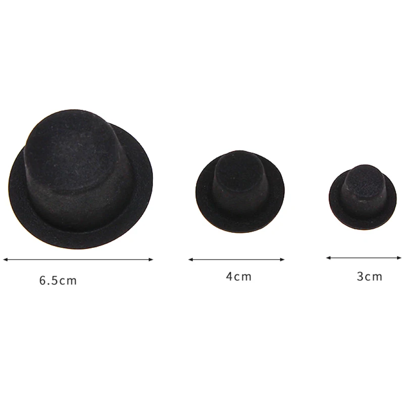 Miniature Black Hat 10Pcs Mini Doll Hat Doll House Ornament Hand Weaved Dollhouse Accessories 3 Sizes smile