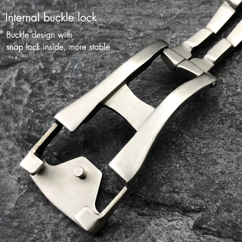 Deployment Watch Buckle Folding Clasp 16mm 18mm 20mm for Omega Leather Strap Rubber Band 316L Steel Black Silver Accessories