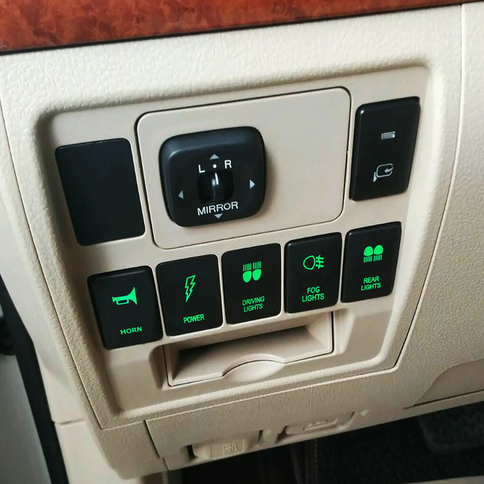 Momentary Push Switch GARAGE OPENER for Toyota Prado150 200 Cruiser 2015 Hilux GUN HiAce RAV4 12V 3A OEM (ON) OFF Green