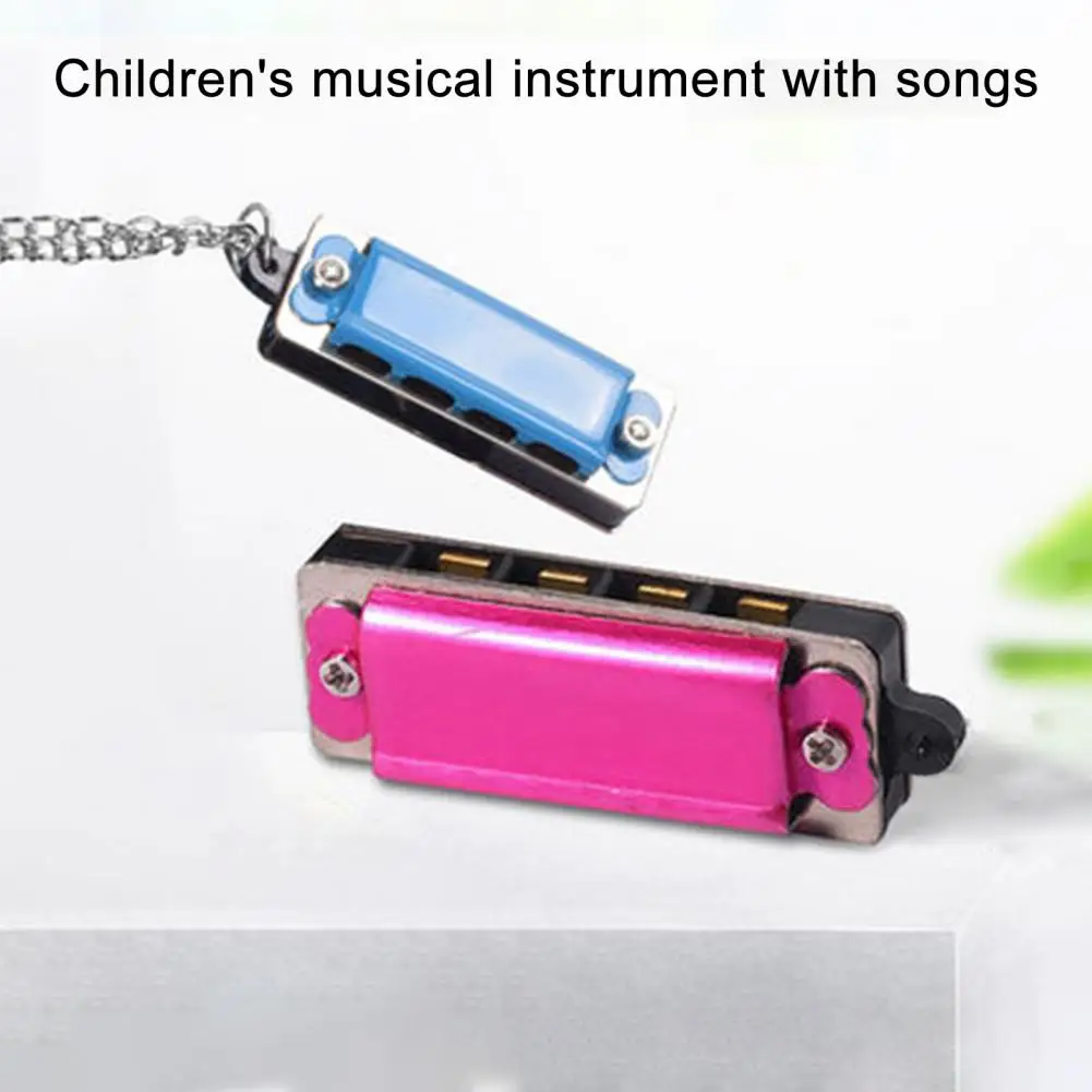 Mini Harmonic Pendant Attractive Colorful Mini Harmonica Beginner Students Mini Harmonic Pendant for Birthday Pendant