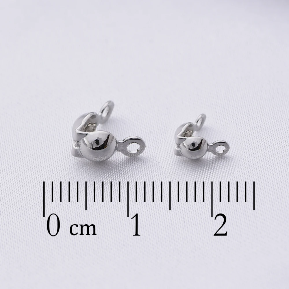 Real Thick Gold 14K Plating 3/4mm Cup Double Bead Tip Crimp DIY Cap Out DIYJewelry Making Supplies 50PCS smile