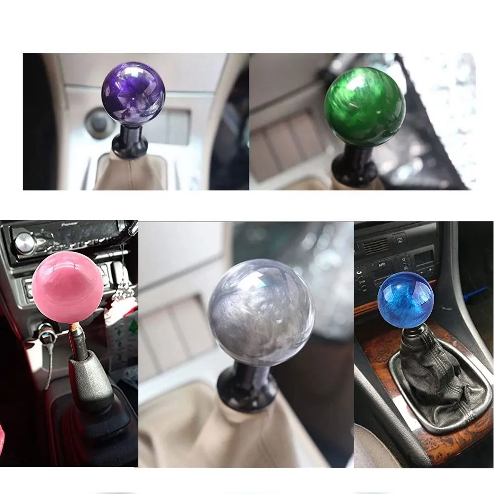 Marble Round Cloud Universal Ball Gear Shift Knob Manual Gear Stick Shift Shifter Lever Knob With Adapters Car Accessories smile