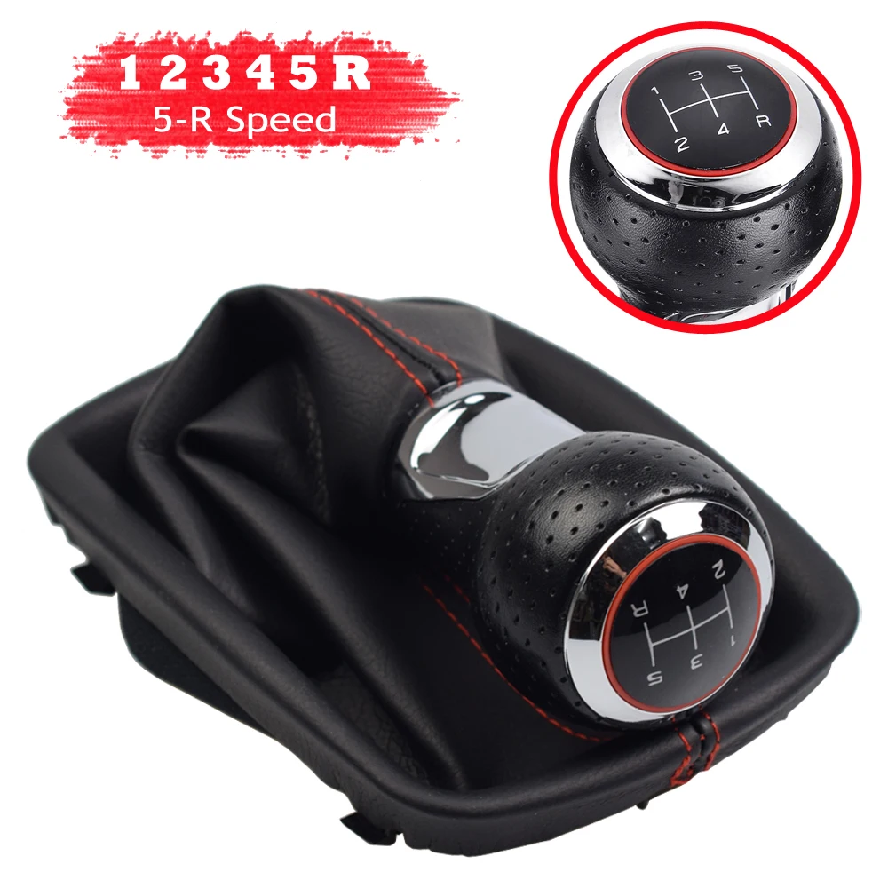 A3 For A4 AUDI A6 C5 4B A8 D2 4D 5 6 Speed Car Leather Boot Gear Shift Knob Shifter Head Lever Cover Accessories smile