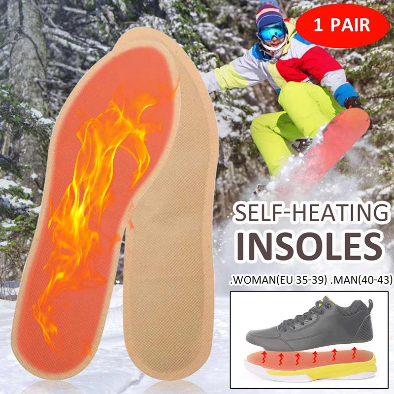 Winter Heating 1Pair Self Insoles Winter Thermostatic Thermal Insole Warm Foot Heater Pad Arch Support Shoe ddmysmile Pad Smile
