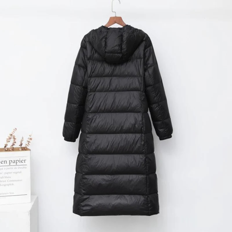 SEDUTMO winter long womens down jacket ultra-thin thick hooded jacket autumn casual inflatable jacket ED919 241108