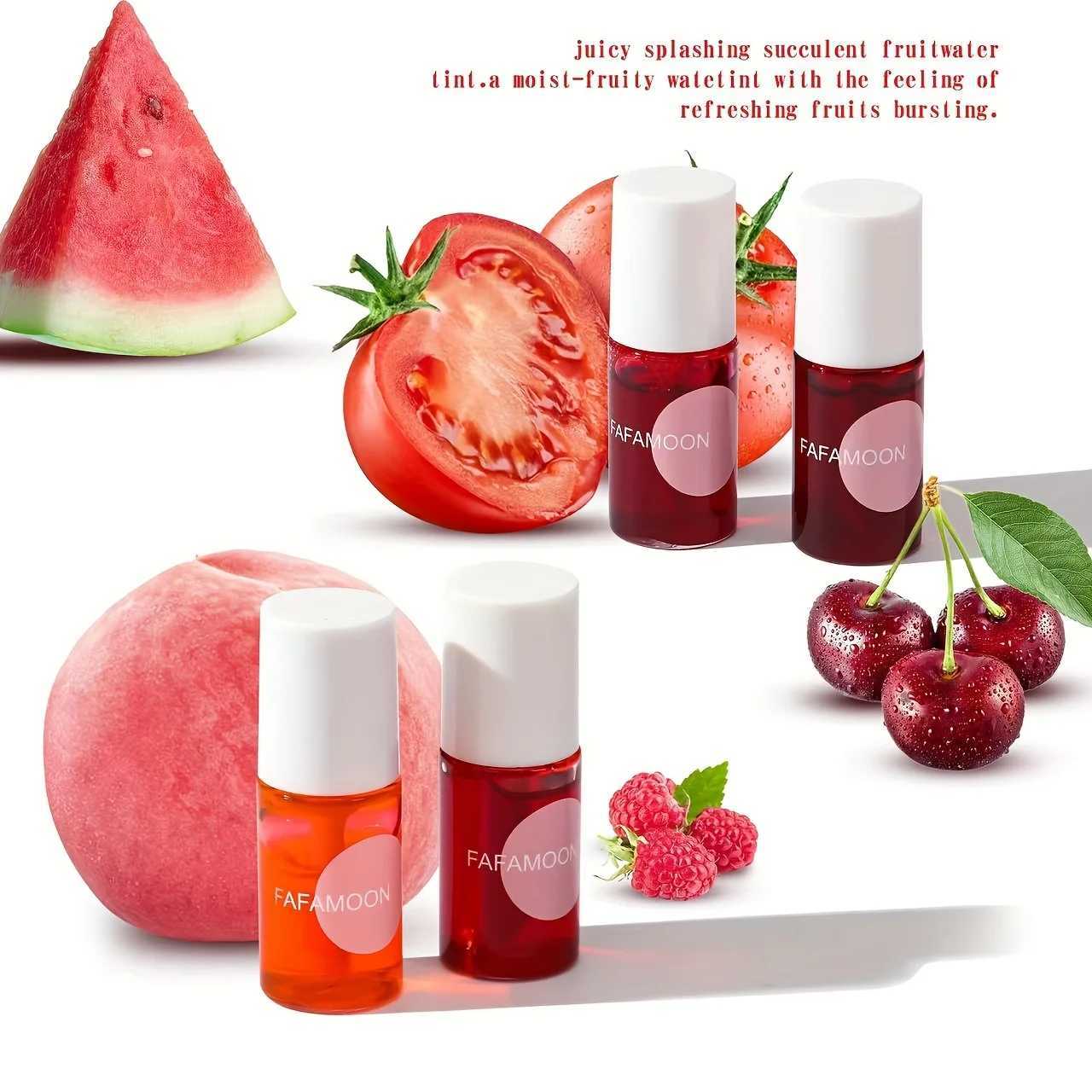 Fruity Lip Tint Water Gloss Tint Moisturizing Waterproof Liquid Lipstick Non-Stick High Pigment Long-Lasting Vibrant Colors XJ250623