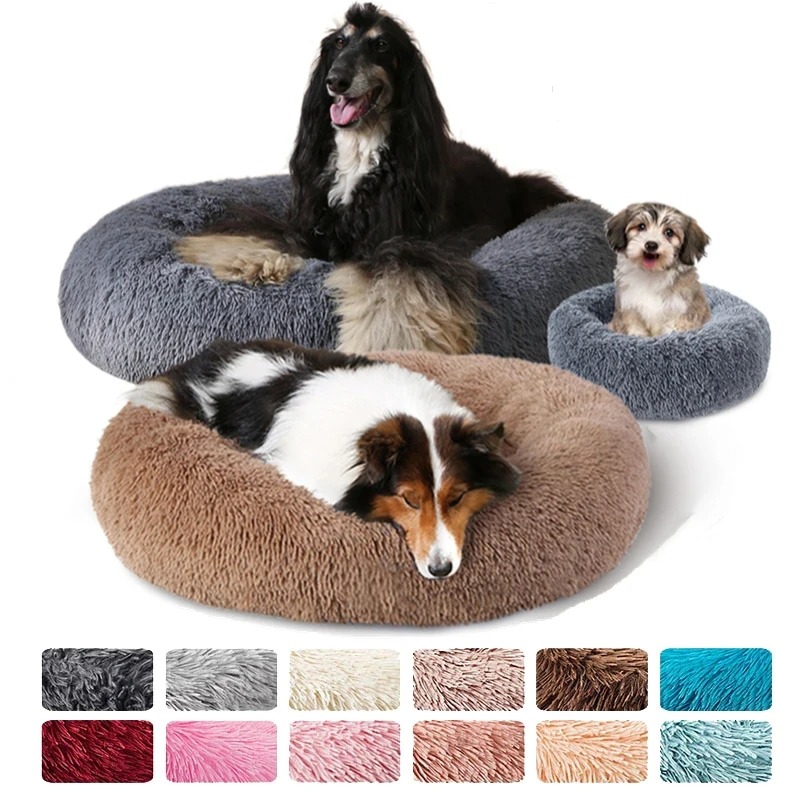 Round Beds House Soft Long Plush Best Dog For Dogs Basket Pet Products Cushion Bed Cat Mat Animals Sleeping Sofa Free shipping