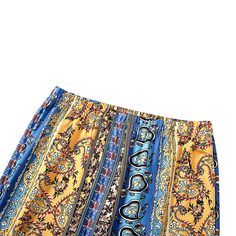 Flare Pants Boho Women High Waisted Stretch Bell Bottom Yoga Pants Hippie Flared Leggings 70s Wide Leg Palazzo Pants Trousers smile