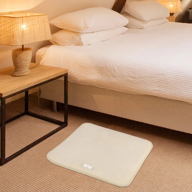 Alarm Clock Stand On Pressure Sensitive Battery Smart Alarm Clock Mat Floor Rug LED Time