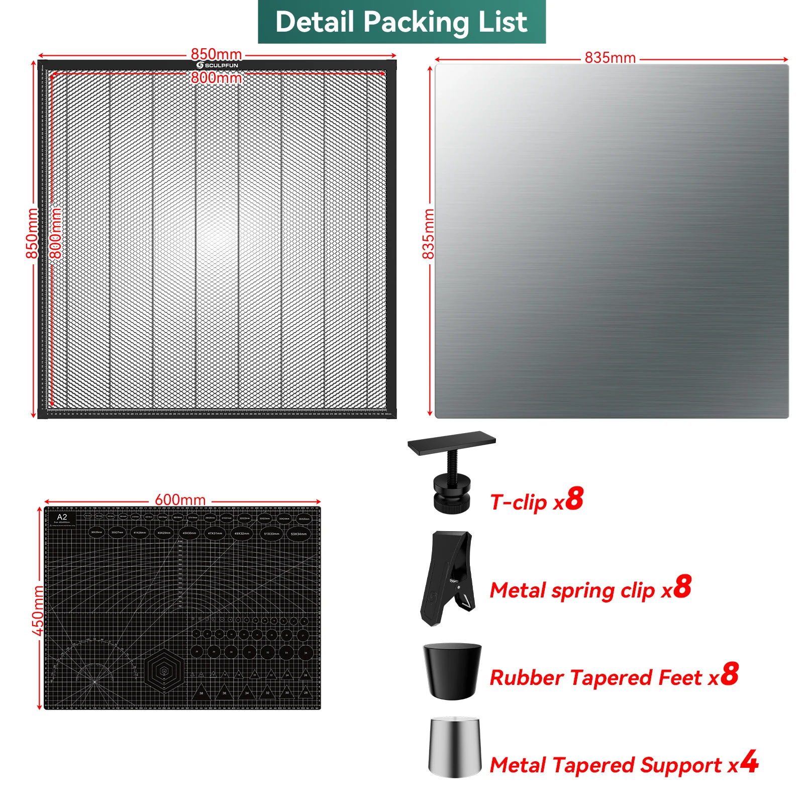 SCULPFUN H3 800x800mm/600x600mm/400x800mm/400x400mm Laser Cutting Honeycomb Panel Workbench Suitable for Laser Engraving Machine