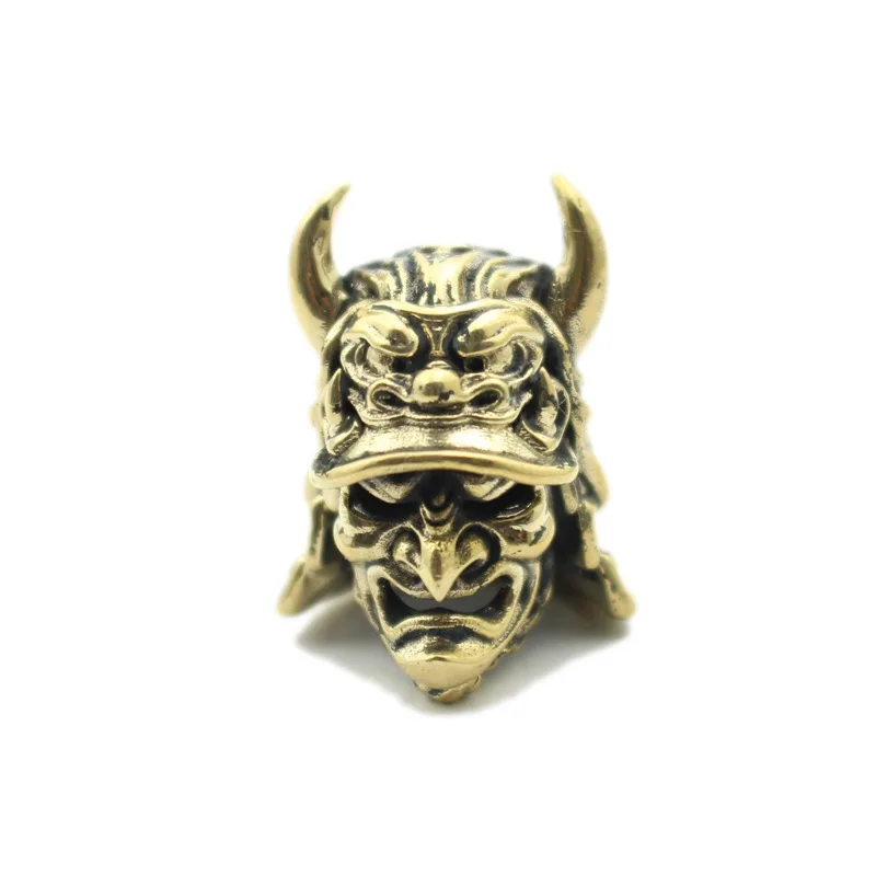 Helmet Eagle Nose Samurai Knife Beads Woven Paracord Lanyard Pendants Outdoor EDC Umbrella Rope Brass DIY Accessories smile