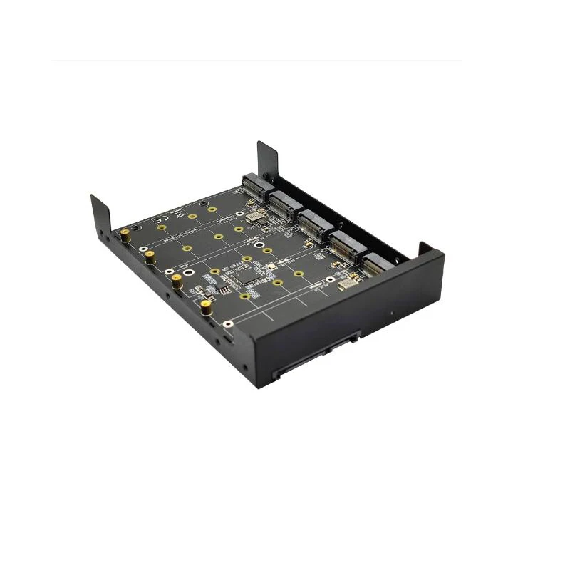 4/5 Metal B+M Port Case Key M.2 SATA SSD to 3.5" SATA3.0 6Gb JBOD Adapter Card With Enclosure Socket M2 NGFF to SATA Adapter Box smile B+M 3.5&qu