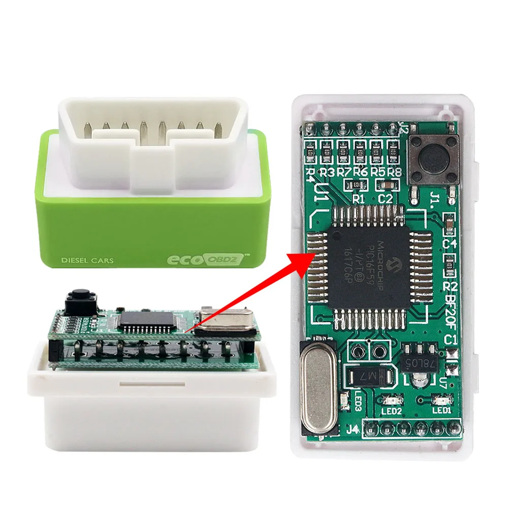 Best Double Board Nitro EcoOBD2 Chip Tuning Box 15% Fuel Save More Power Eco OBD2 Nitro OBD2 OBD Interface For Benzine Diesel