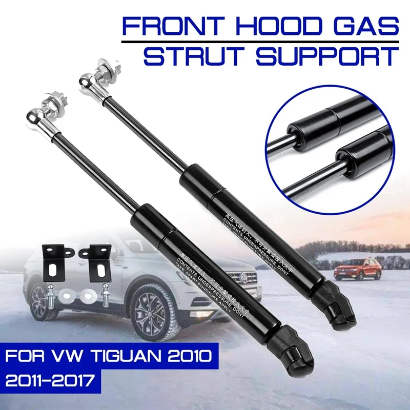 Front Engine Cover 2Pcs Bonnet Hood Gas Strut Bars Gas Spring Shock Lift Support Rod for Tiguan 1 2010-2017 smile