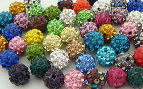 10mm best 100pcs/lot Hot Mixed multi color Micro Pave CZ Disco Ball Beads crystal Bead Bracelet Neacklace Spacer Lot