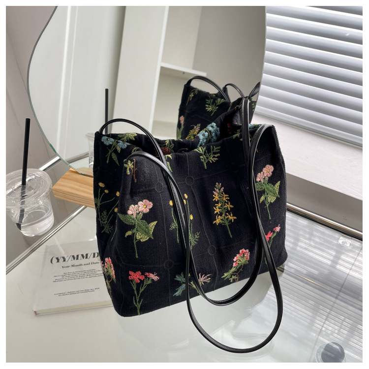 Big Flower Handbags For Women - Designer Floral Tote Bag With High Capacity